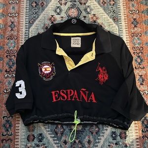 cropped black polo top from LF, one of a kind!!!